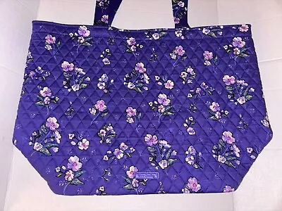 NWT Vera Bradley Grand Tote Bag Purse Purple Wild Roses • $64.99