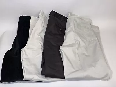 Joseph A Banks Mens Dress Pants Slacks Lot 4 Black Khaki Dress Business W35 L30 • $59.99