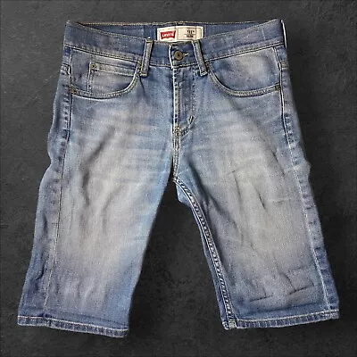 Levi’s 511 Vintage Slim Blue Denim Shorts Womens Size UK 16 Zip Fly • £12