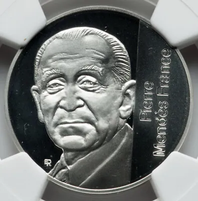 1992 France Pierre Mendes PROOF SILVER 5 Francs Coin NGC PF67 TOP POPULATION! • $159.99