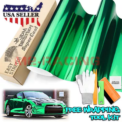 Supercast Chrome Green Car Vinyl Wrap Decal Sticker Bubble Free Sheet Film DIY • $33