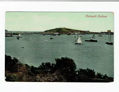 Cornwall Postcard Colour Printed Of Falmouth Harbour • £1