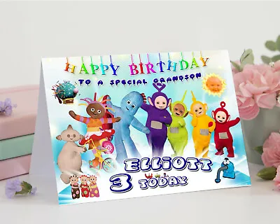 N005; Personalised BIRTHDAY CARD; Any Name Age; In The Night Garden Teletubbies • £3.99