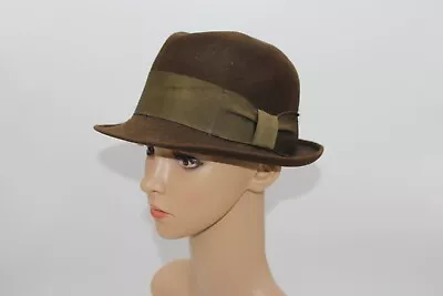 Vintage Brown Bradfield Bowler Hat Fedora Stylish Master Craftsman Retro Rare L? • $34.14