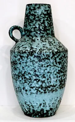 Vintage WEST GERMAN POTTERY Huge Vase MID-CENTURY MODERN Fat Lava By SCHEURICH • $174.95