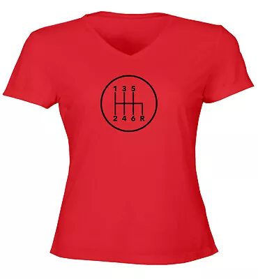 Manual Transmission Shift Pattern 6 Speed Stick Juniors Girls Women Tee T-Shirt • $14.96
