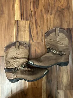 Vintage Sage Brown Leather Boots Mens Size 11 D Harness Cowboy Rodeo Made In USA • $45