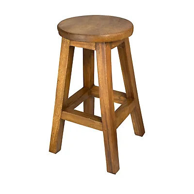 Rustic Solid Tall Wooden Milking Stool Multiuse As Plant Stand Seat Table • £39.99