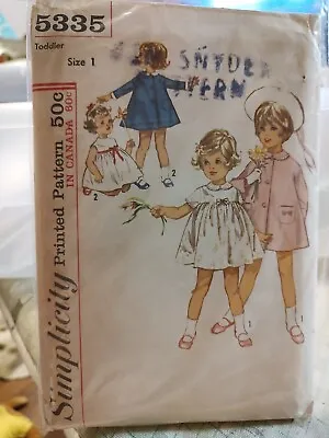 $3.99 • Buy Simplicity Sewing Pattern #5335 Size1 Toddler