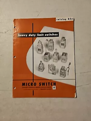 Vintage 1960's Micro Switch Heavy Duty Limit Switches Brochure. Catalog 84A • $10.36