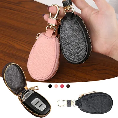 1pcs PU Leather Car Key Chain Protection Bag Zipper Holder Case Cover Universal • $8.29