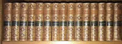 LEATHER Set;  WORKS OF CHARLES DICKENS! Complete Victorian Bindings 1875 • £1205.55