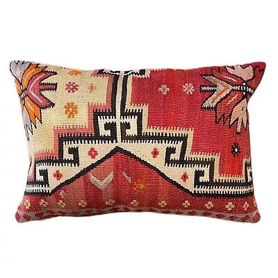 Handmade Exquisite Turkish Vintage Kilim Pillow Cover 16x24 (INV8058) • $47.12