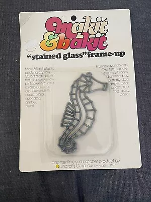 Vintage 80s Makit & Bakit Stained Glass Suncatcher Ornament SEAHORSE #612 NIB • $11.50