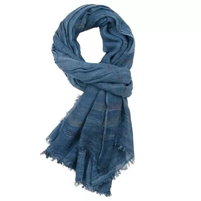 Tassel Winter Men Scarf Cotton Linen Yarn-dyed Long Shawl Bufanda • $12.80