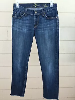 7 For All Mankind Skinny Jeans Low Rise Size 26 Crop Slim Cigarette Stretch L24  • $10