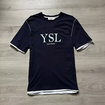 Vintage Yves Saint Laurent YSL T-Shirt Men’s Size:XL Big Logo Rare • $60