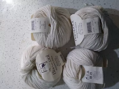 Elsebeth Lavold  Bambool Yarn White #1 - 4 Balls • $12