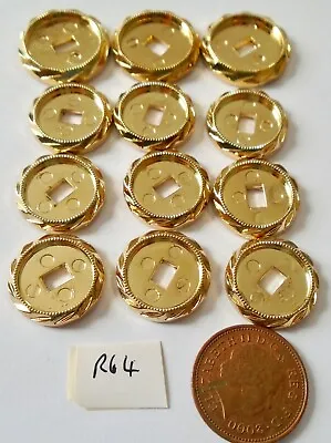 £1 • Buy 12  Gold Colour Plastic Blanks  (r64