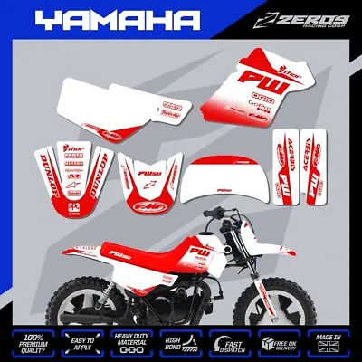 Yamaha Pw 50 Graphics Kit Peewee Decal Mini Bike Sticker Blok Whi/red • $55.89