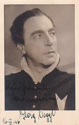 GEORG OEGGL Opera Baritone Signed Photo As Posa 1946 • $55