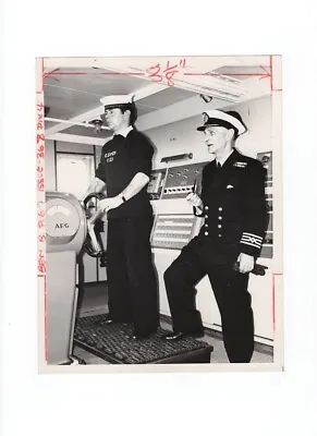 Merchant Navy Ship Bridge - Quartermaster & Duty Officer 1962 Press Photo #2 • $12.63