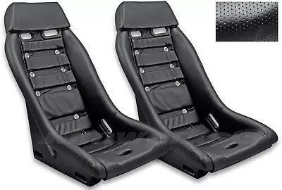 RETRO CLASSIC R1 VINTAGE RACING BUCKET SEATS (Perforated W/ Grommets) PAIR • $1731.50