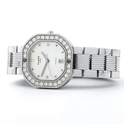 $3595 • Buy CLERC Ladies Octagonal Watch, SS W/ Diamonds & Interchangeable Straps