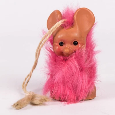 £20 • Buy Vintage Rauls Dam Animal Troll Gonk Happy Gang 1960s - Bright Pink Mouse