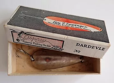 DARDEVLE Polished Nickel Spoon Vintage Fishing Lure & Box Eppinger Detroit MI • $20