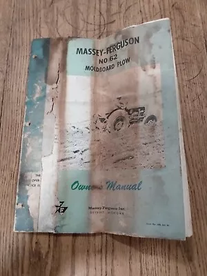 Original  Massey Ferguson No. 62 Moldboard Plow Owners Manual Book • $14.99