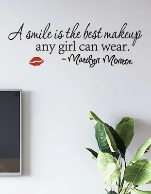 NEW 24” X 10” A Smile Is The Best Makeup...Marilyn Monroe Vinyl Wall Sticker • $18.99