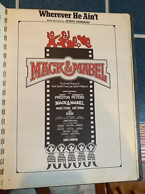 Mack & Mable Music Play Book / Bernadette Peters Robert Preston Vintage H/C • $12