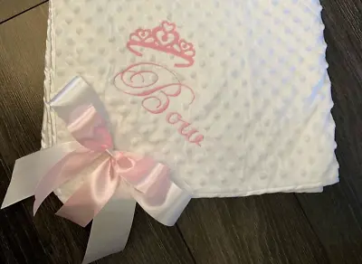 Baby Blanket Embroidered Personalised NEW STYLE Baby Girl Baby Boy Gift • £15.99