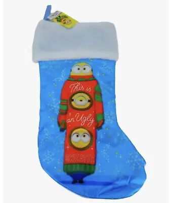 $19 • Buy Despicable Me Minions Christmas Stocking Ugly Sweater Holiday Two Eyed Gift 17 