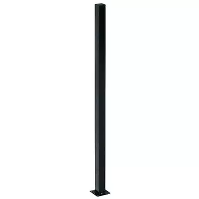 2 In. X 2 In. X 5 Ft. Black Metal Fence Post With Flange And Post Cap • $26