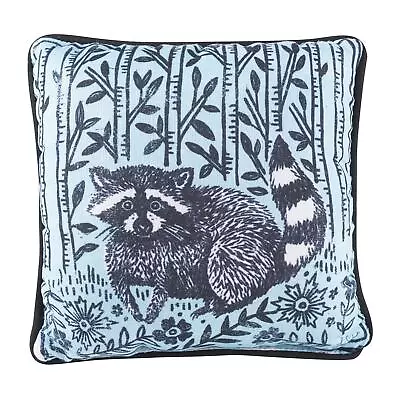 MANUAL WOODWORKERS & WEAVERS Raccoon Throw Pillow Woodblock Print 12  X 12  • $33.99