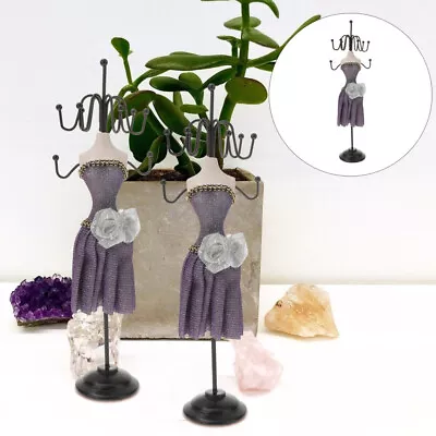  Jewelry Rack Lady Model Earring Display Holder Organizer Wrought Iron • £14.59