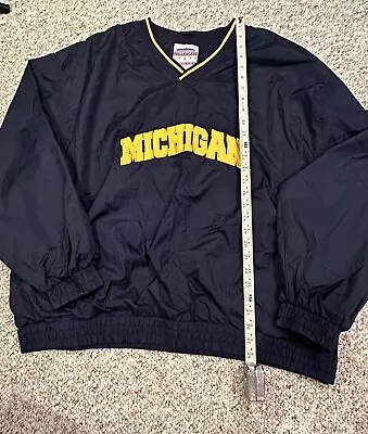 Vintage Michigan University Starter Pullover Jacket Mens Size XL Blue  • $22