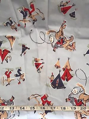 5.7m X 150cms Cowboys And Indians Cotton Fabric • £40