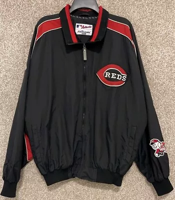 Majestic Authentic MLB Mens Cincinatti Reds Black Dugout Jacket Size XL • $39.99