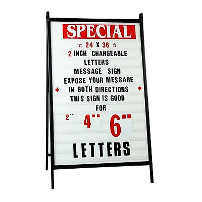 A Frame Sidewalk Signs Changeable Letters Message Outdoor Sign W 2  Letters Set • $239.99