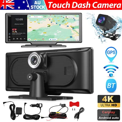 $155.95 • Buy 10.26  Dash Camera 4K UHD Rear View Cam Wireless CarPlay Android Auto Recorder