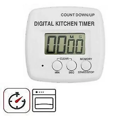 £3.49 • Buy Digital Kitchen Timer Large LCD Display Magnetic Egg Counter Cooking Alarm Clock