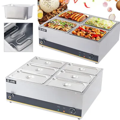 4/6 Pots Electric Commercial Bain Marie Catering Wet Heat Food Warmer Divider • £189.95