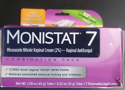 MONISTAT 7-Dose Treatment For Women 7 Disposable Applicators & External Cream • $13.29