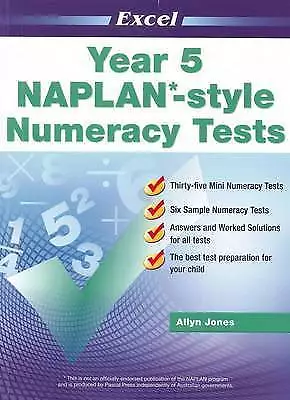 EXCEL: NAPLAN-STYLE NUMERACY TESTS: YEAR 5 By ALLYN JONES - NEW • $21.99