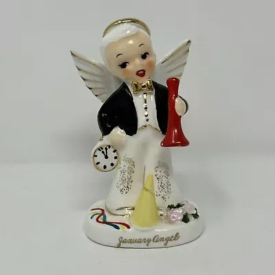 Vintage Napco January Angel New Year's Eve Boy Clock Horn A1917 1956 - REPAIRED • $20