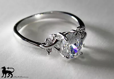 Silver Royal Princess Ring - US Size 7 -- Medieval/England/Engagement/crystal • $24.95