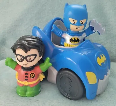 $14.99 • Buy Fisher Price Little People DC COMICS Super Heroes- BATMAN & ROBIN WITH BATMOBILE